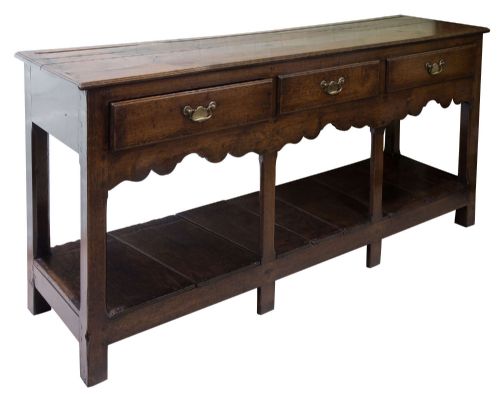 18thc Oak Pot Board Dresser Base C1740