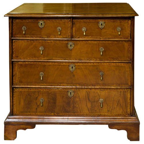 Queen Anne Oak & Walnut Chest of Drawers