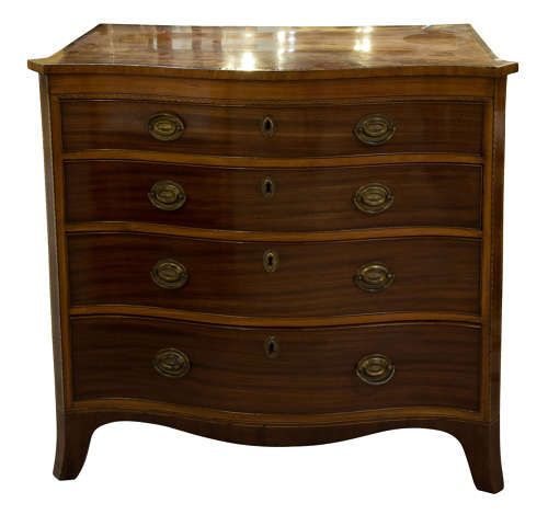 George III Mahogany Serpentine Chest of Drawers C1800