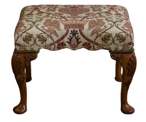 Walnut Stool on Carved Cabriole Legs
