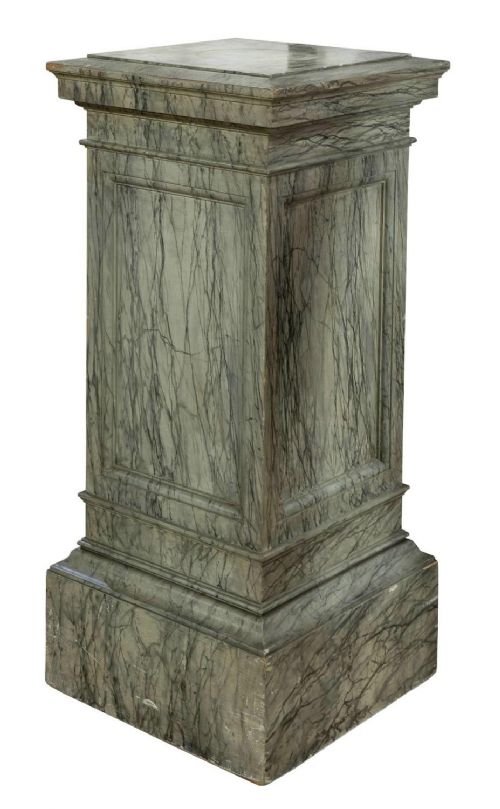 19thc Marbled Rectangular Pedestal