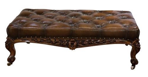 Victorian Carved Walnut Stool C1850