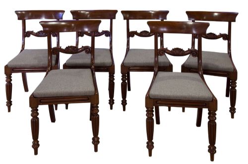 Set of Six William IV Mahogany Dining Chairs C1830