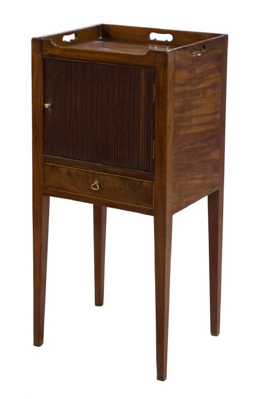 Georgian Mahogany Tambour Door Bedside