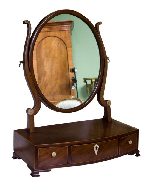 Georgian Oval Mahogany Dressing Table Mirror
