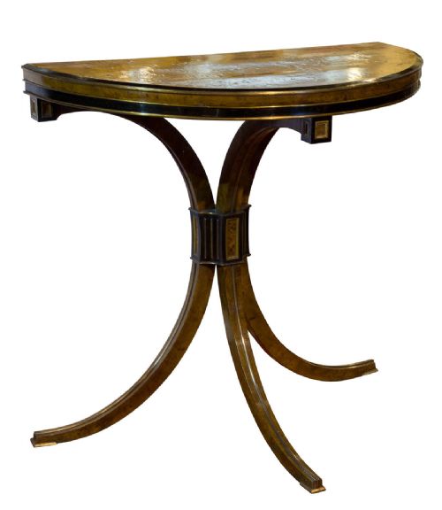 19thc Continental Biedermeier Style Demi Lune Console Table