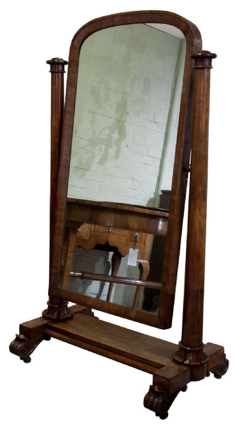 William IV Mahogany Cheval Mirror