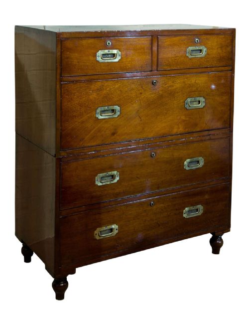 19thc Mahogany Original Campaign Chest Circa1820