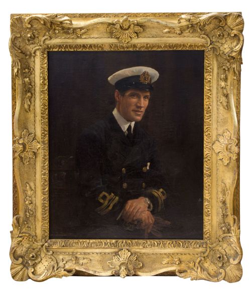 A Fine Oil Painting of a Royal Navy Lieutenant Commander