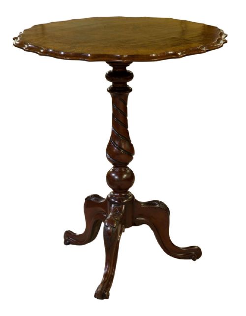 19th Walnut Scalloped Topped Table