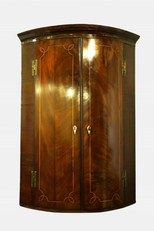 19thc Mahogany Corner Cupboard