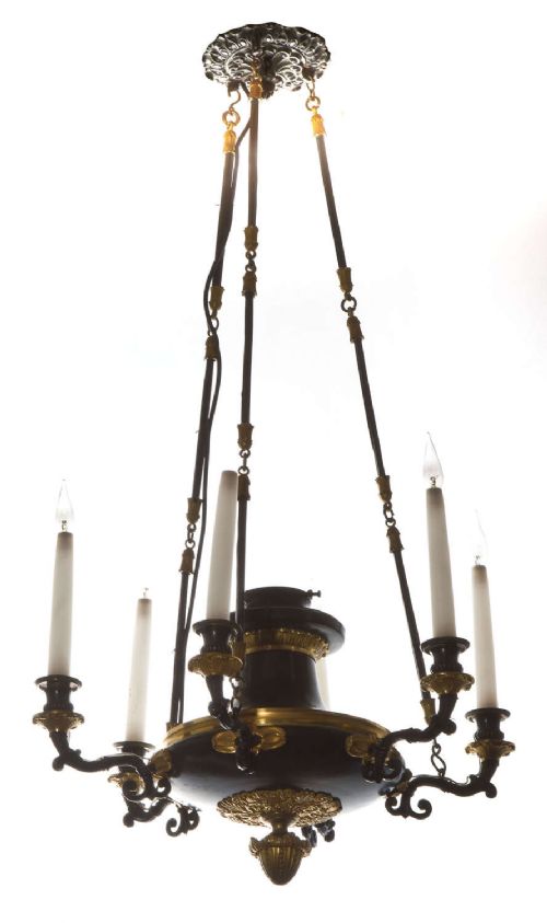 Restoration Style Bronze and Ormolu Chandelier C1890