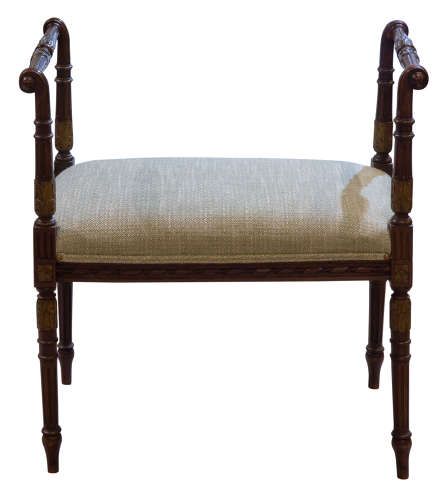 19thc Carved Mahogany Window Seat Circa 1880
