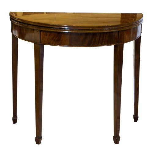 George II Mahogany Demi-lune Card Table Circa 1780