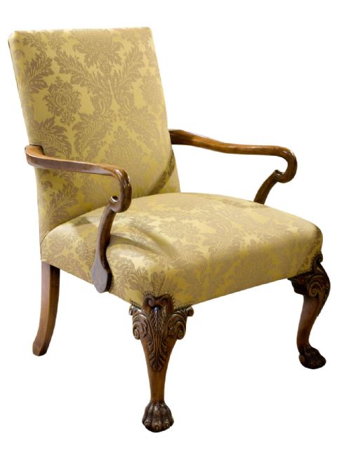 19thc George II Style Walnut Gainsborough Chair