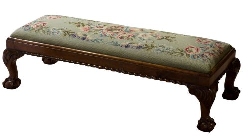 19thc Carved Walnut Fender Stool Circa 1880