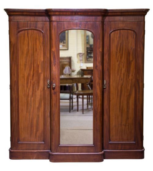 Victorian Mahogany Breakfront Compactum Wardrobe