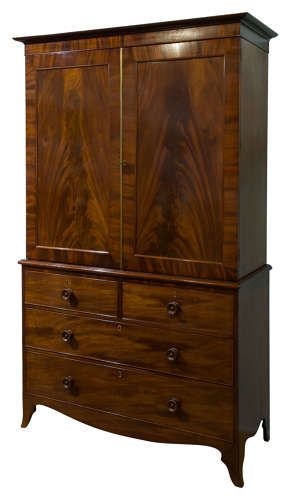 Regency Period Mahogany Linen Press