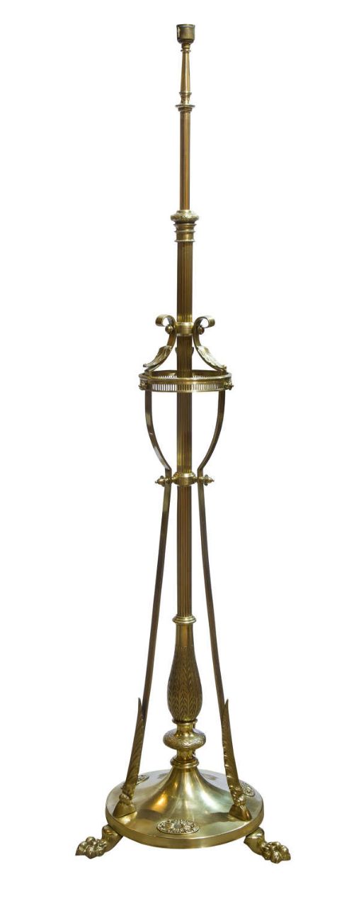 Edwardian Cast Brass Standard Lamp