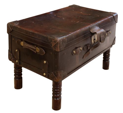 Leather Suitcase on Later Stand