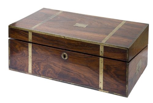 An Early 19th Century Brass Bound Rosewood Writing Box