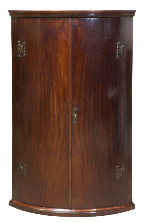 Early George III Mahogany Bow Fronted Corner Cupboard
