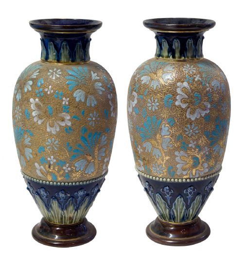 Pair of Doulton Earthenware Vases C1890