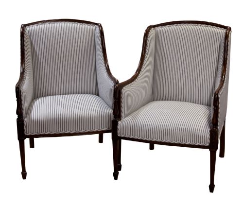 Pair of Edwardian Library Chairs