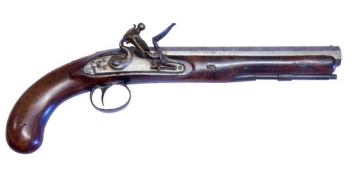 An English Early 19thc Brass Barrelled, Flintlock Blunderbuss