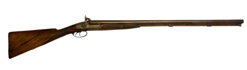 A Double Barrelled 12 Bore Percussion Fowling Piece
