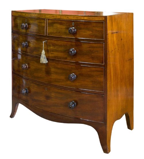 A Regency Period Bow Fronted Chest of Drawers