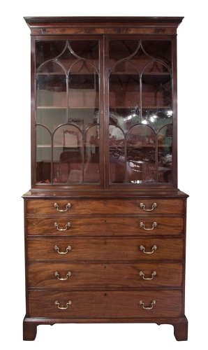 fig 1. Geo 111 Mahogany Secretaire Bookcase