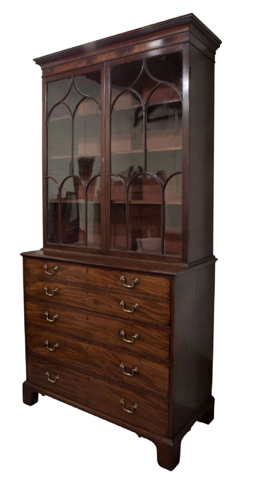 Geo 111 Mahogany Secretaire Bookcase