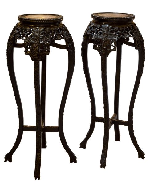 Pair of Chinese Carved Stands C1880