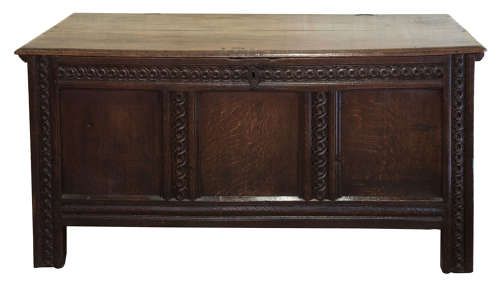 Georgian Oak Coffer with Candle Box.