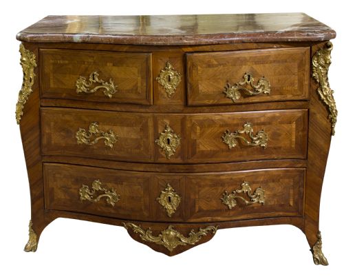 A Louis Xv Commode with Associated Marble Top