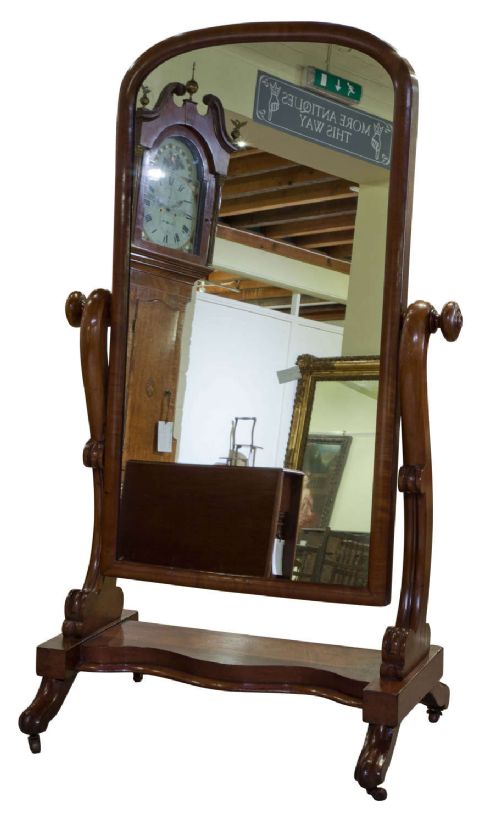 Victorian Mahogany Cheval Mirror C1870