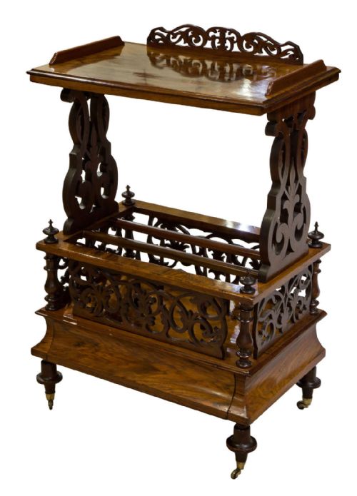 A Victorian Figured Walnut Canterbury