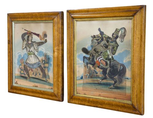 Pair Victorian Theatrical Tinsel Prints