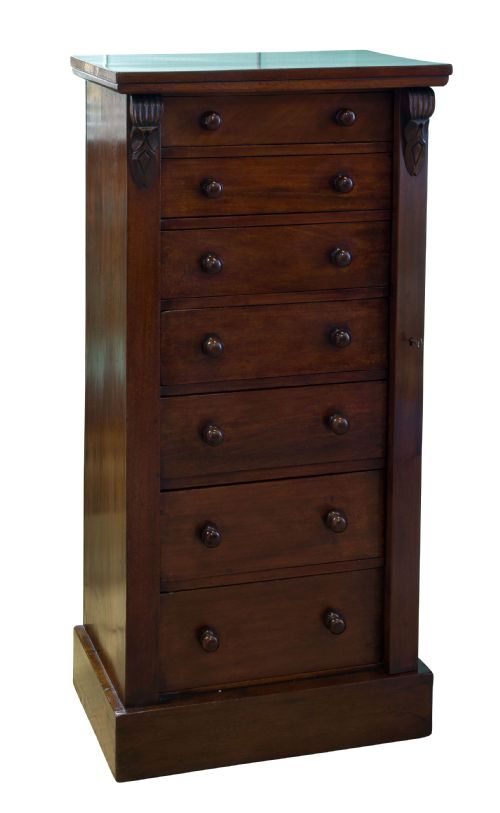 19thc Mahogany Wellington Chest
