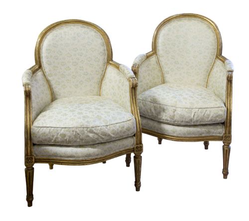 Pair of French Gilded Armchairs