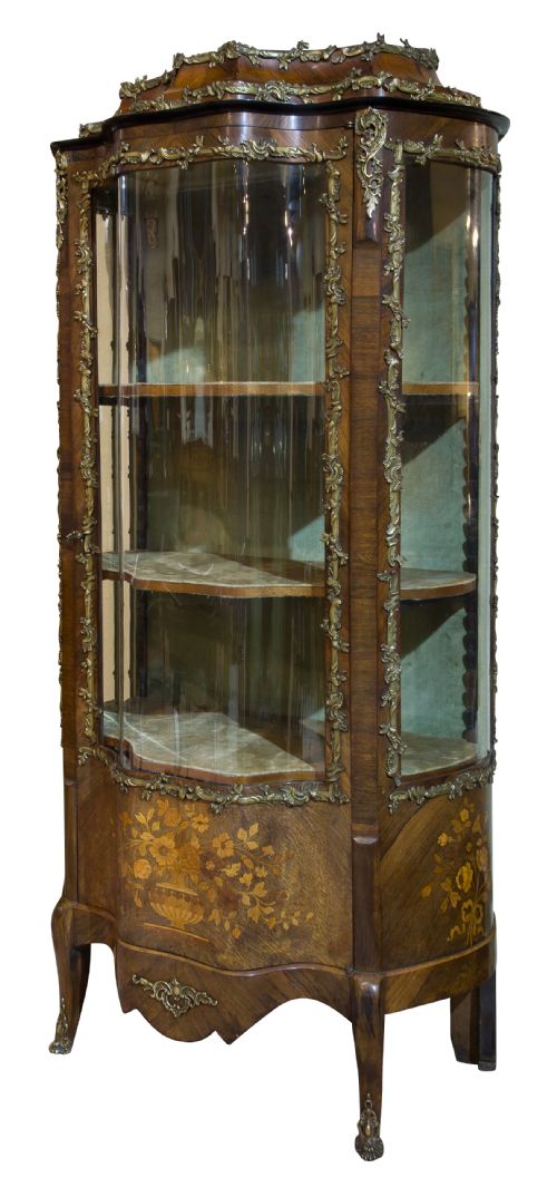 French Louis Xv Style Serpentine Display Cabinet