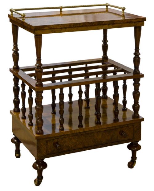 Victorian Burr & Figured Walnut Canterbury