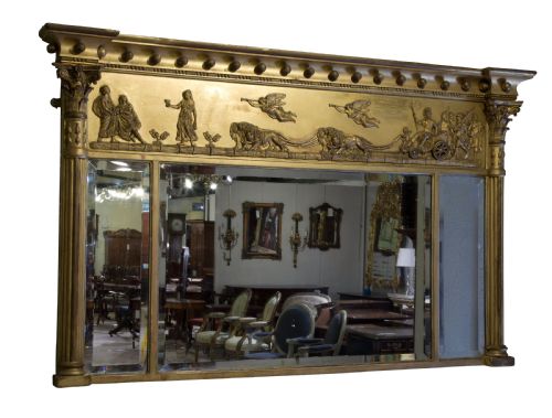 A Gilded 19thc Overmantle Mirror