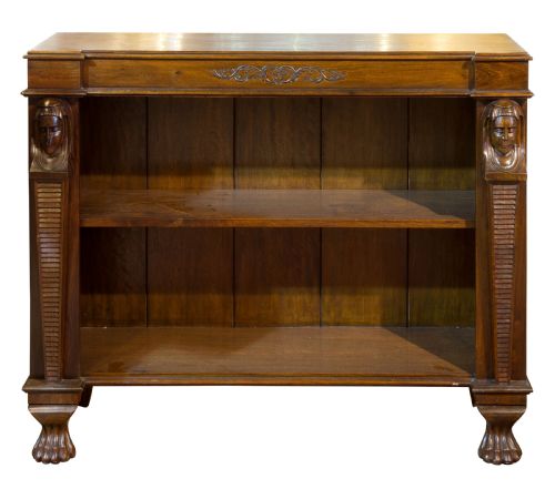 A Mahogany Empire Style Open Bookcase