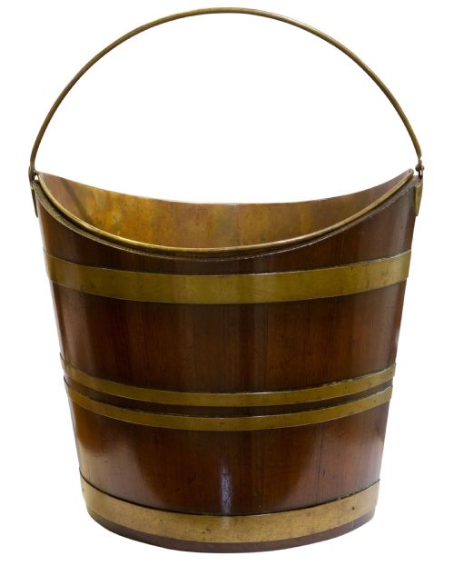 A GOOD LATE GEORGIAN MAHOGANY BRASS BUCKET - ADDITIONAL PHOTO 1