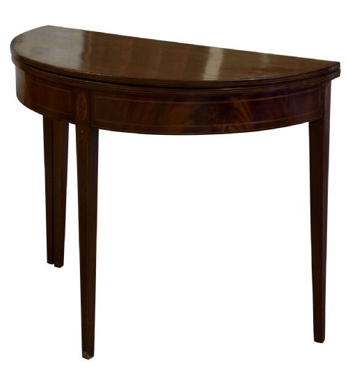 19thc Mahogany Demi Lune Tea Table