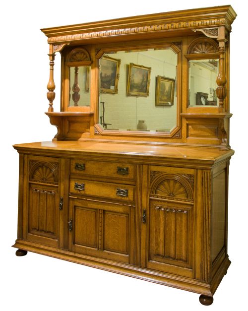 Oak Mirror Back Sideboard