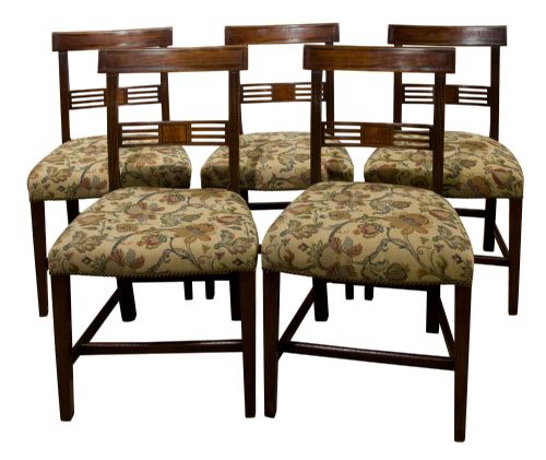 Five 18th Century Bar Back Chairs