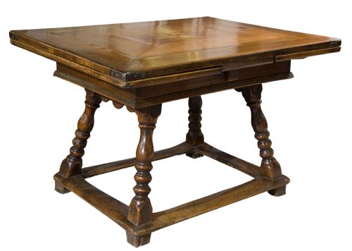 Continental Walnut Draw-leaf Table